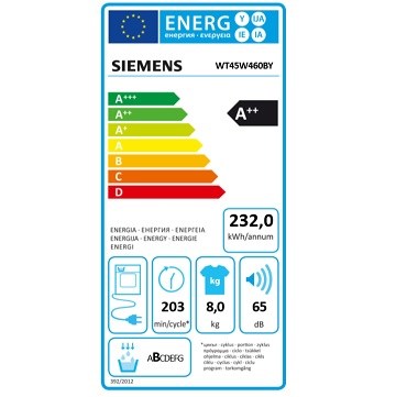 Siemens WT45W460BY spotřeba energie